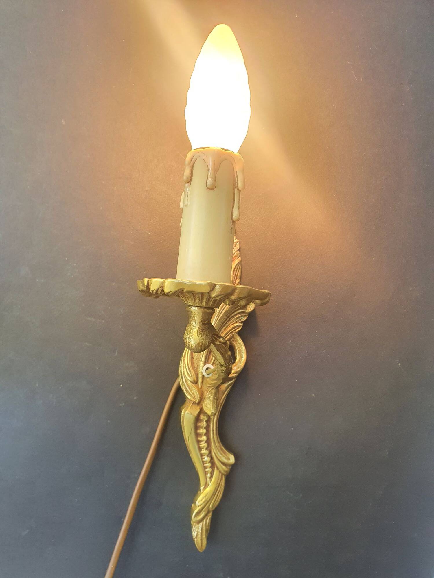 Pair of antique wall candle holders