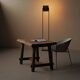 Desk, solid oak side table – France, circa 1970