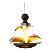 Lustre vintage de style Murano | Verre opalin soufflé à la main | Style Mazzega | Moderne du milieu du siècle | Lustre yougoslave restauré