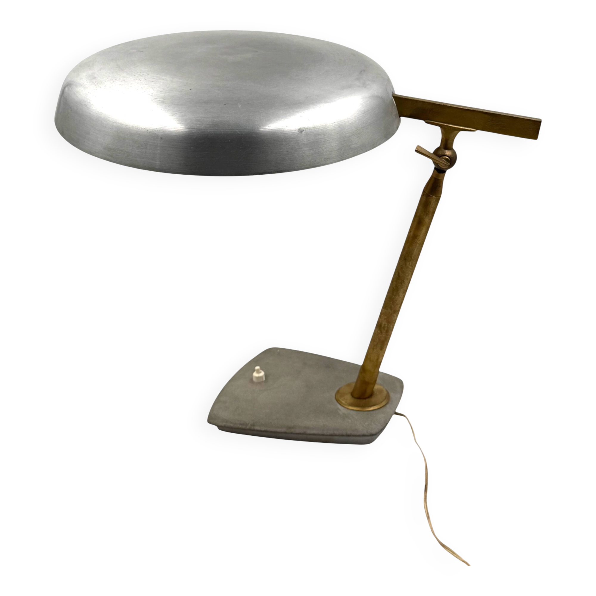 Oscar Torlasco, lampe de bureau en laiton, Prod. Lumi, vers 1960