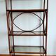 Large rattan and smoked glass shelf 1960