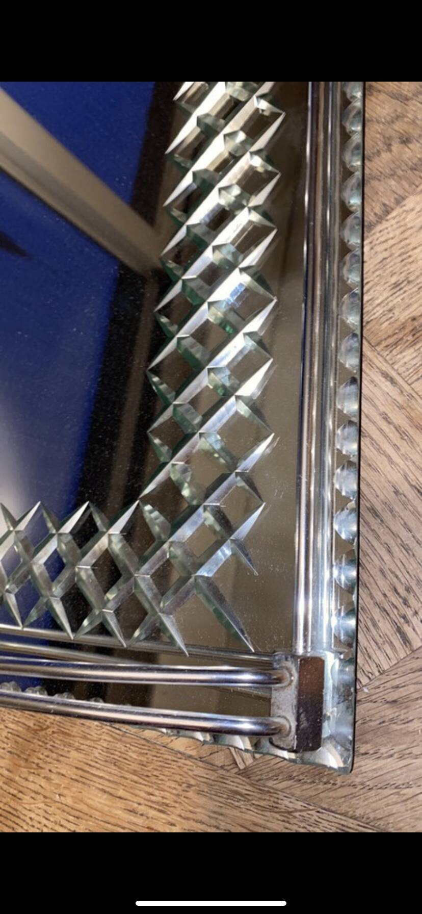 Vintage art deco-style mirror tray