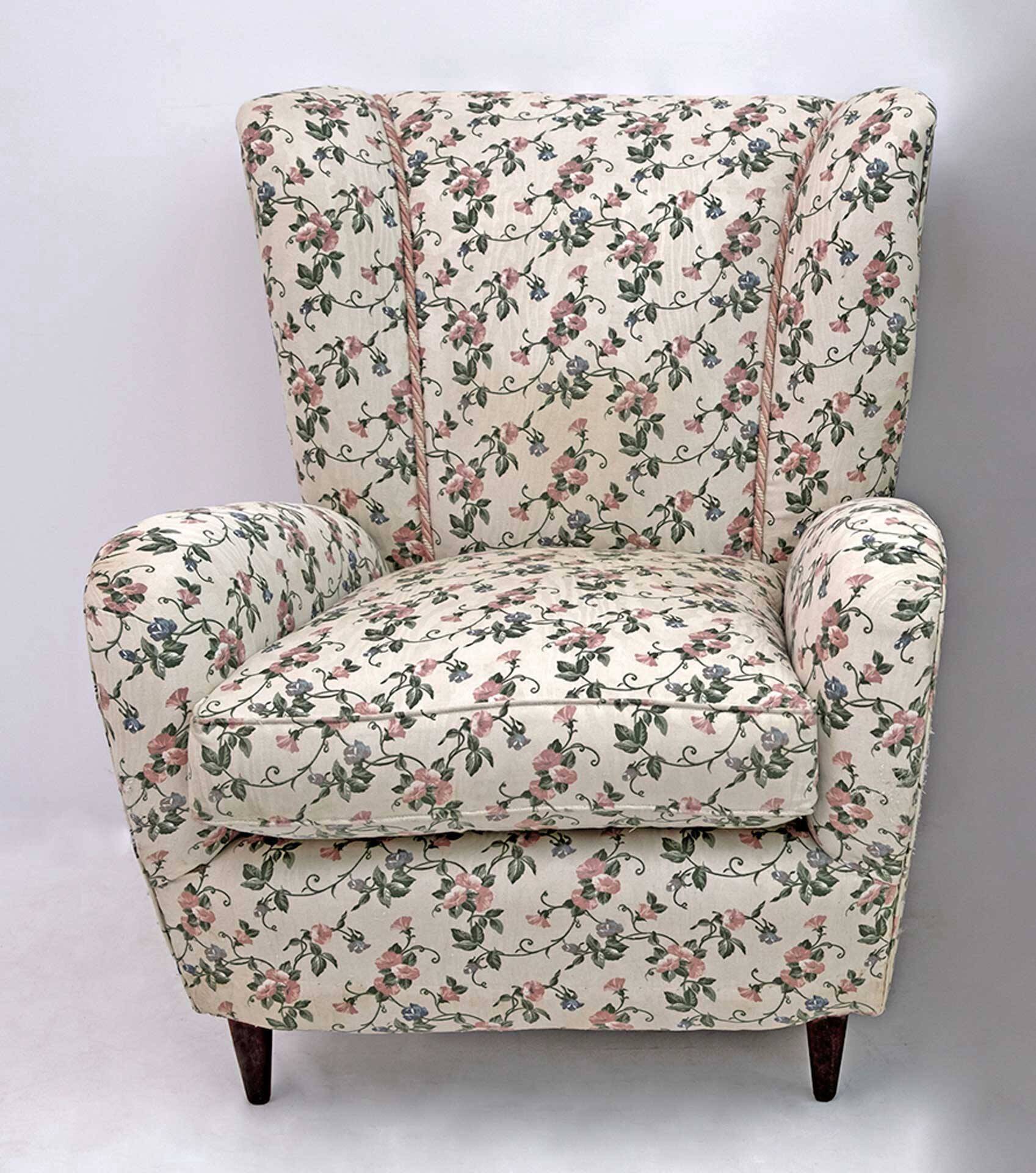 Paire de fauteuils italiens modernes du milieu du siècle de Paolo Buffa, années 1950