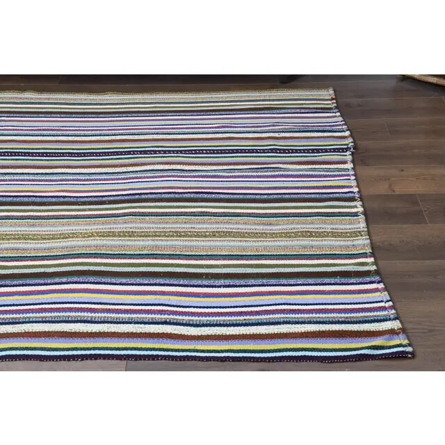 Tapis turc Oushak fait main en laine et coton multicolore, années 1970