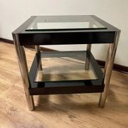 Modern coffee table with glass shelves, 1970s