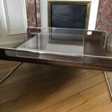 Walnut-effect coffee table Roche-Bobois