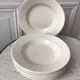 Set of 8 hollow plates Digoin Sarreguemines model Alphabet relief beige 40s