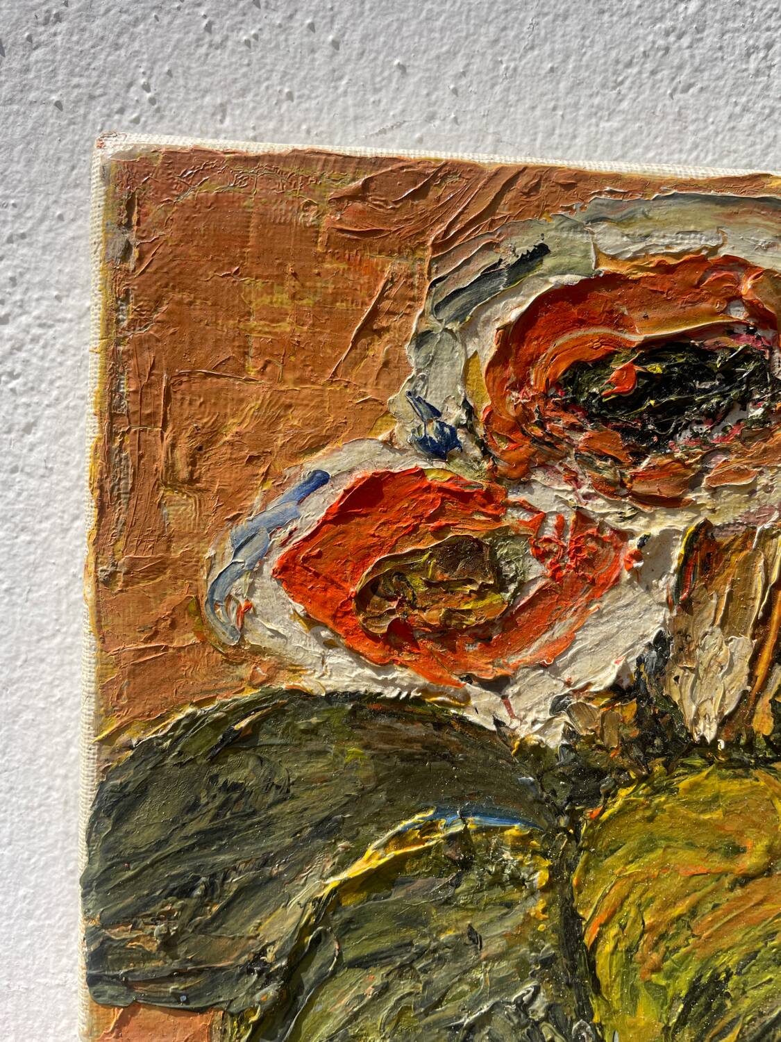 Bouquet of flowers oil on canvas painting