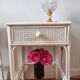 Pair of vintage 1970s rattan bedside tables