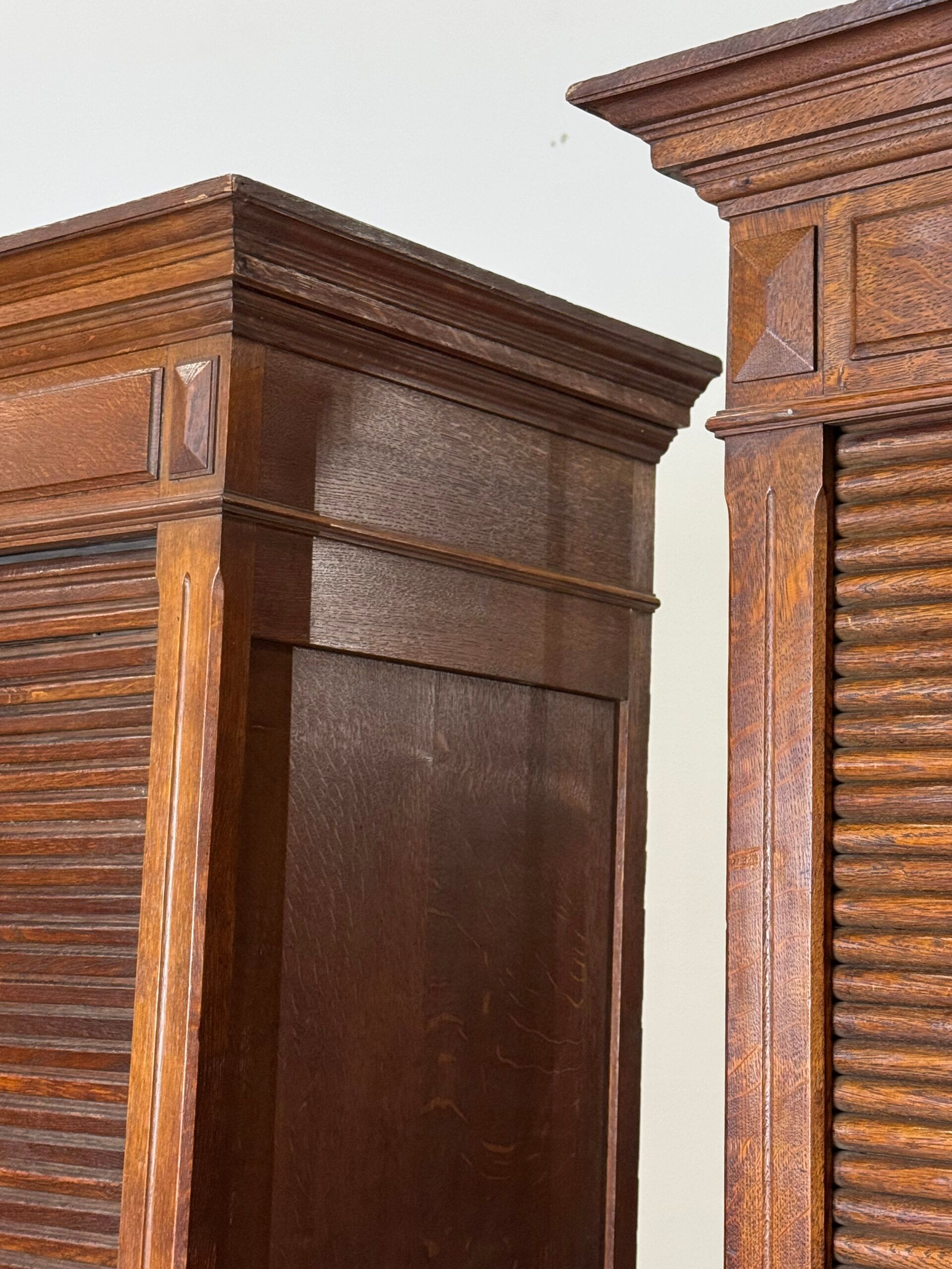 2 x oak filing cabinets ca. 1900