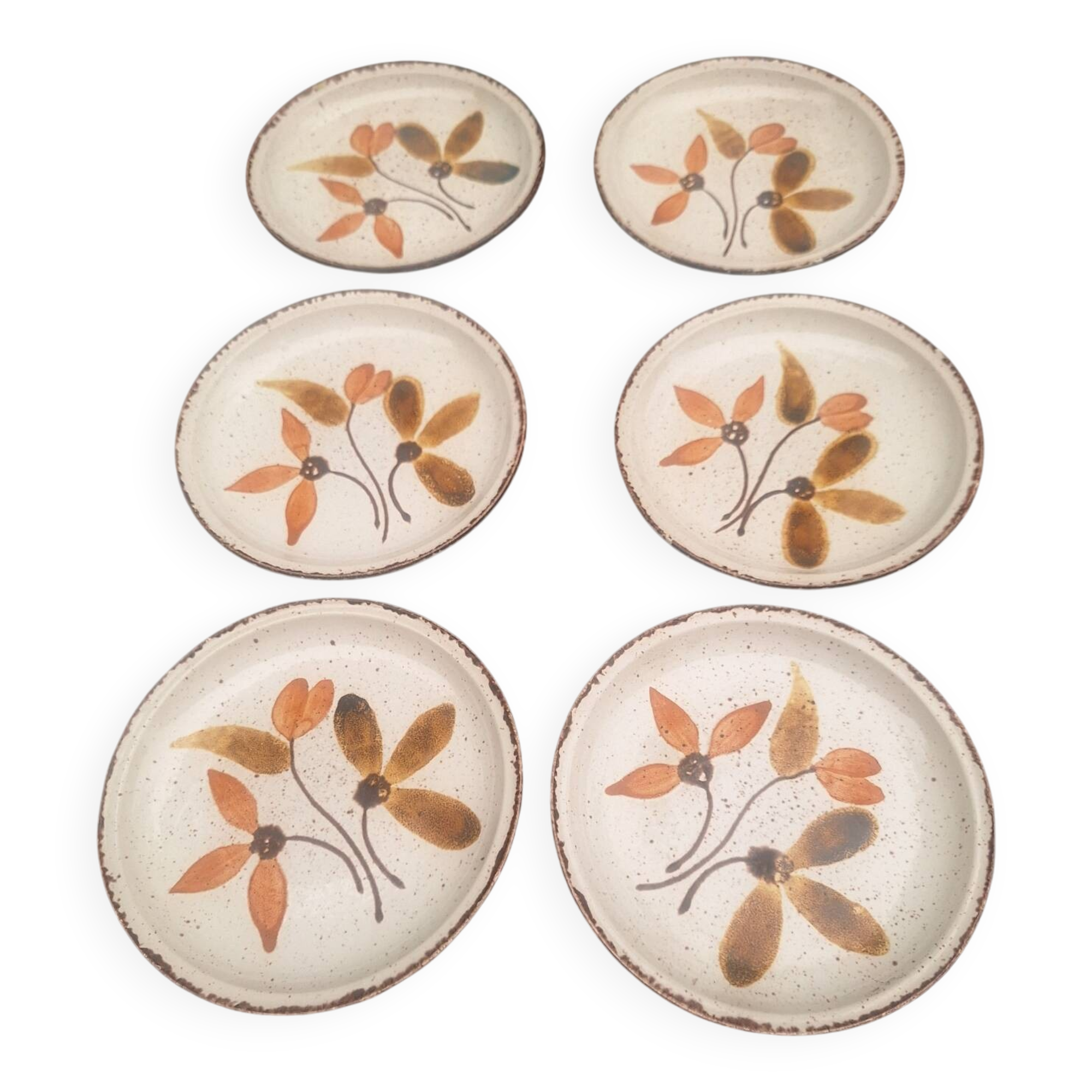 6 Vintage 70's Gien Plates