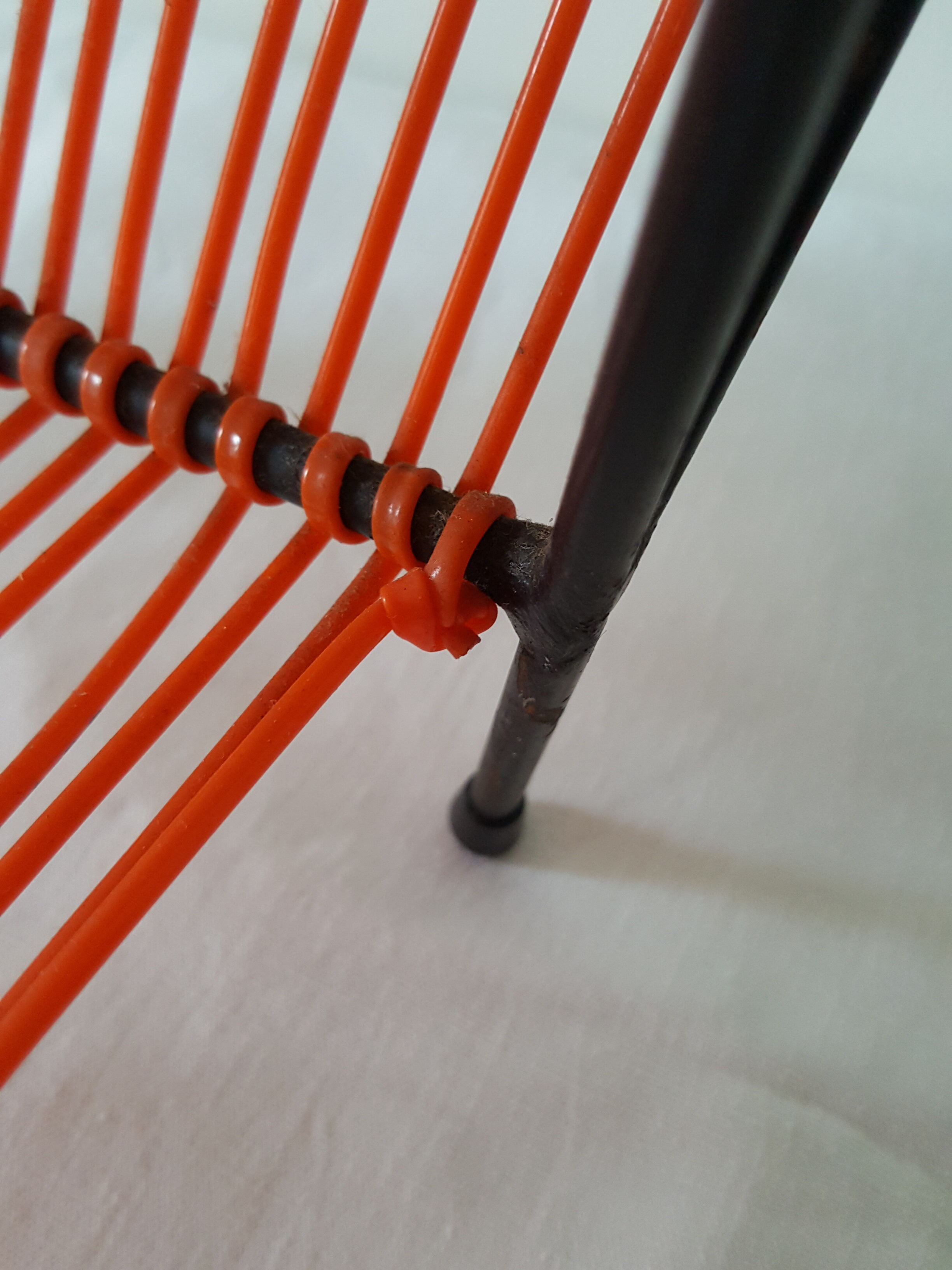 Porte vinyle métal et scoubidou années 60/70