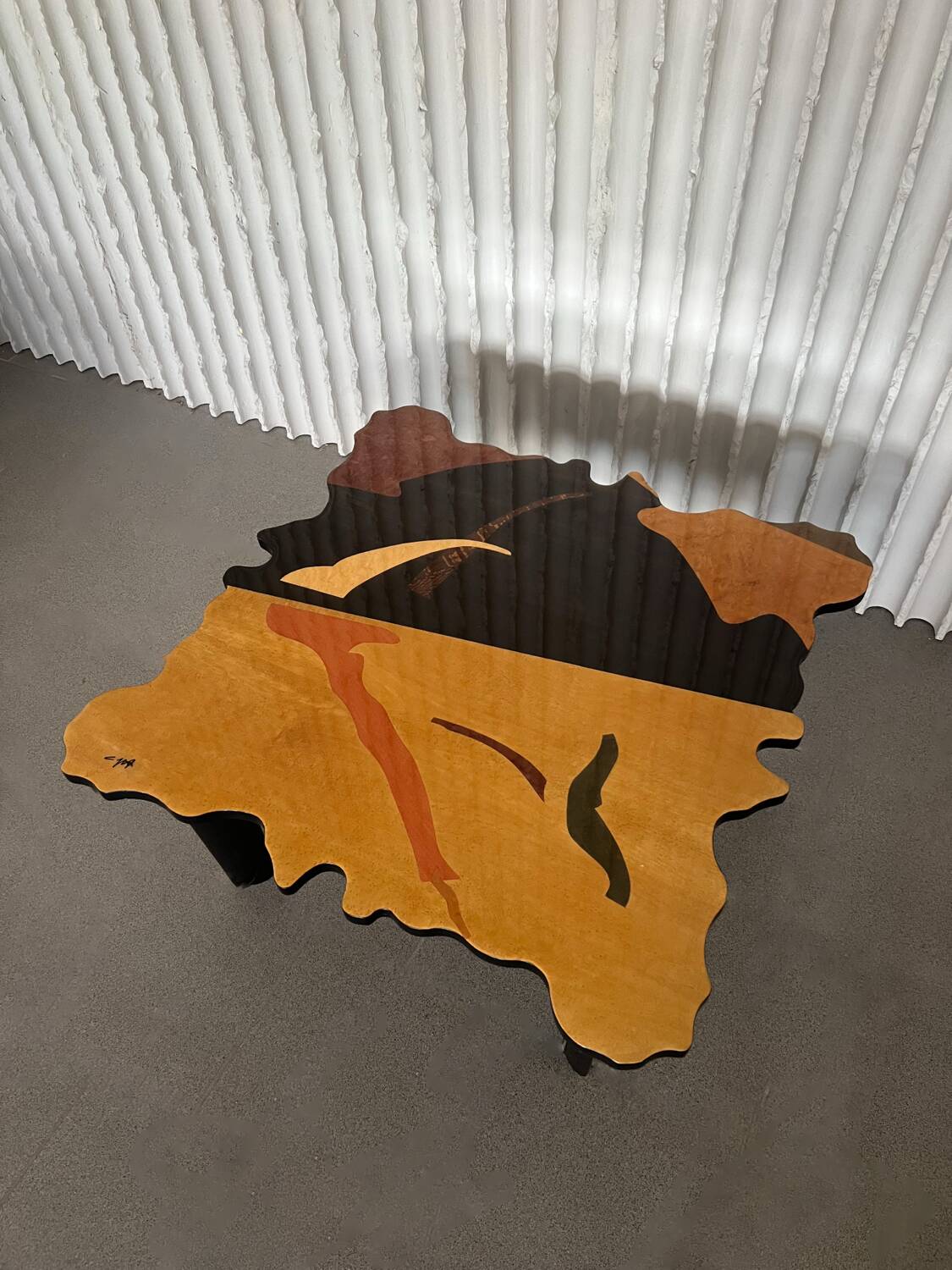 Carlo Malnati Signed Coffee Table – Sculptural Masterpiece in Wood Inl