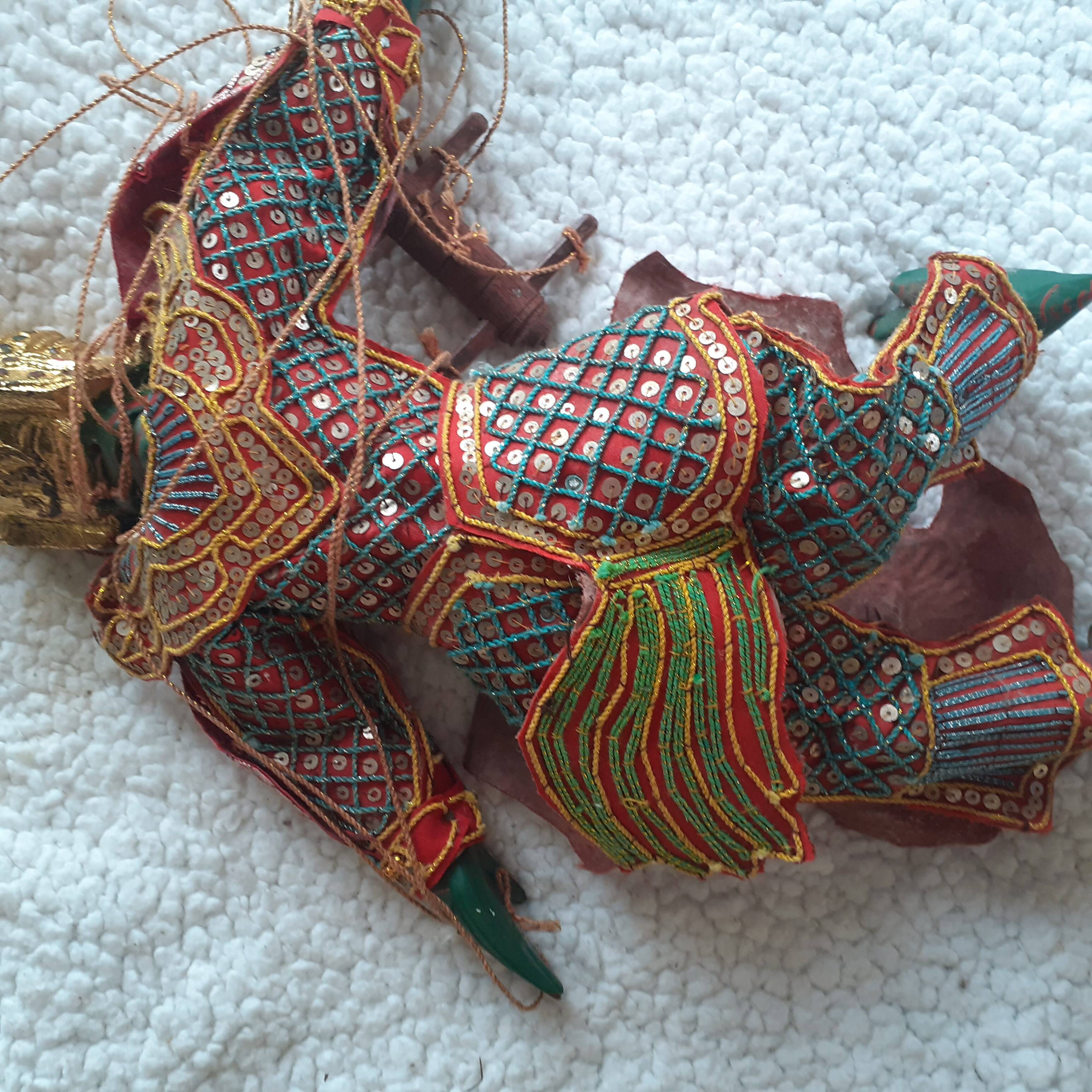 Old Burmese wooden puppet.