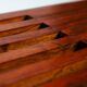 Extendable vintage teak slat bench