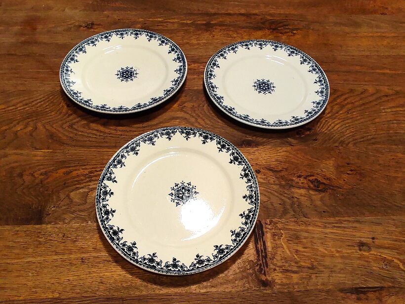 Plates Porcelain Plates Iron Earth Vintage Antique Tableware dp1021f54 lot of 3