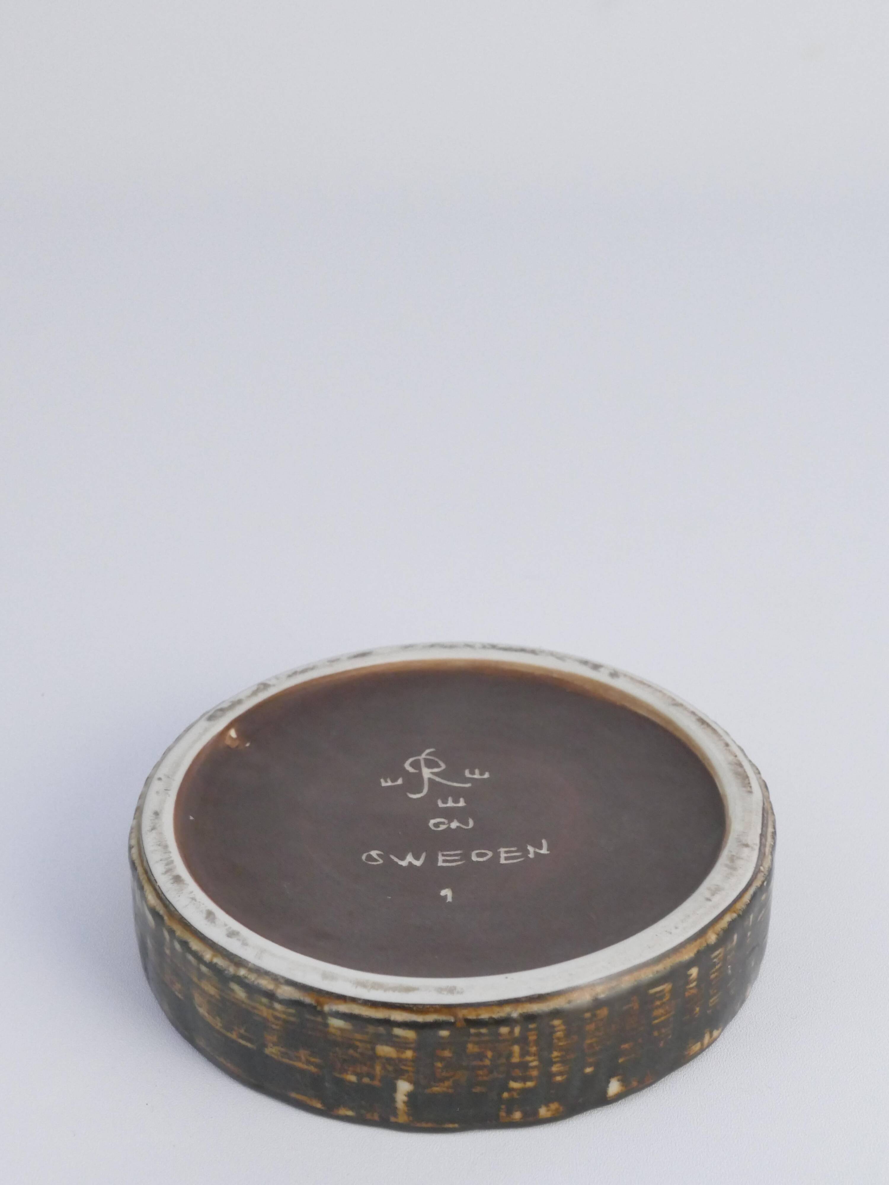 Mid-Century Modern Brown Stoneware Rubus Bowl by Gunnar Nylund for Rörstrand