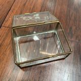 Vitrine boîte à bijoux en verre et laiton