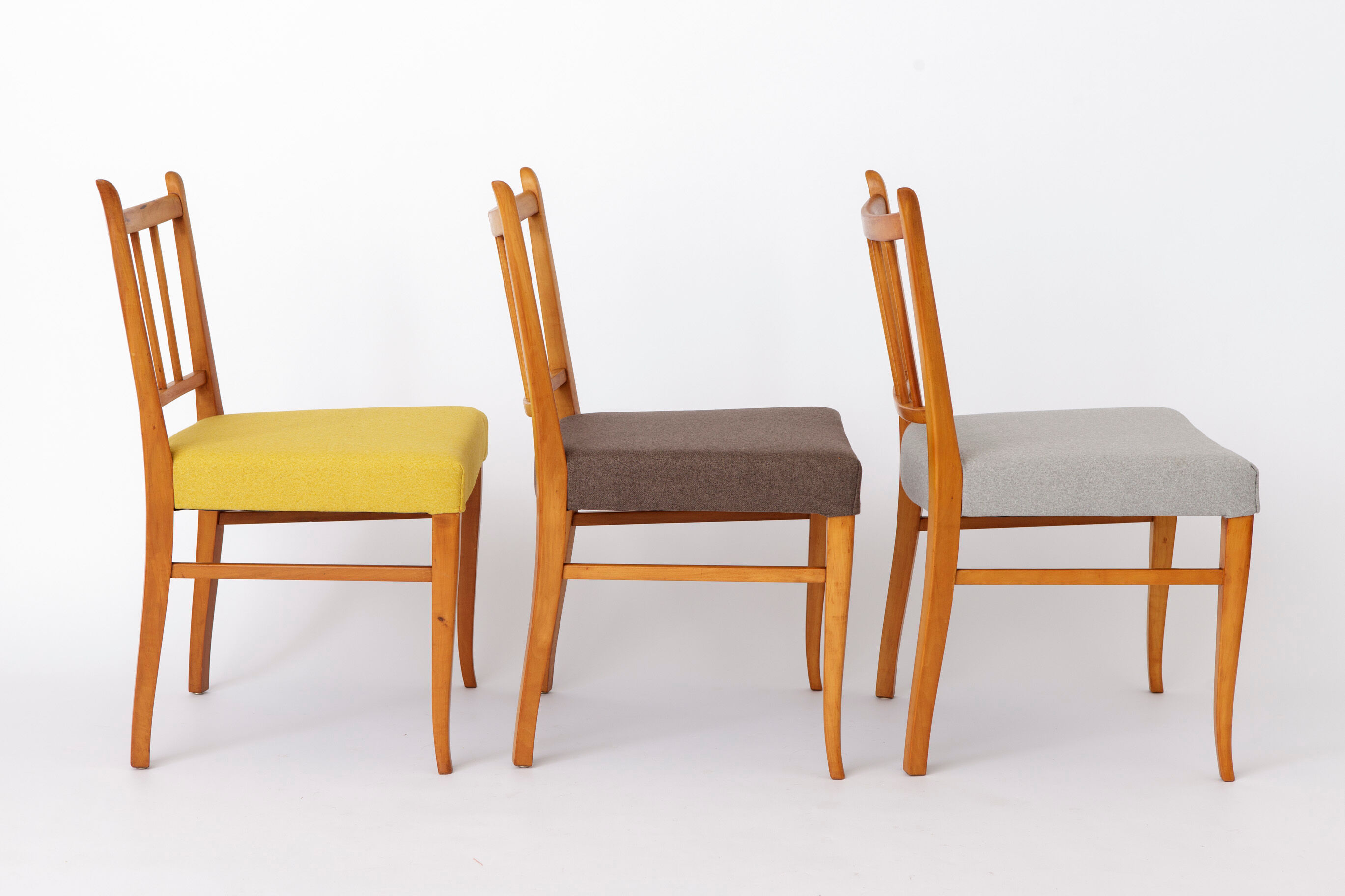 Set of 4 Vintage Beech Dining Chairs, 1950s Mid Century Modern, Germany