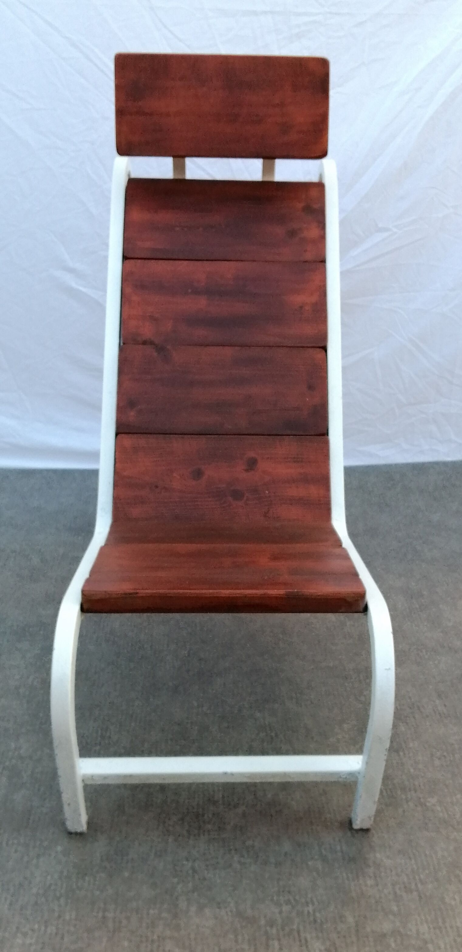 Very original lounge chair inside, outside from 1950, metal and wood