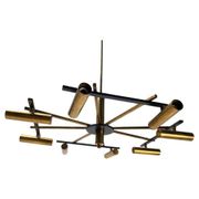 Mid-Century Ceiling Light in Brass & Metal from Stilnovo, Italy, 1950s