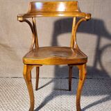 Early 20th century curved wooden office chair