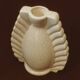 Neo-Art Deco white crackled ceramic vase with raised palmettes