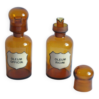 Antique apothecary bottles with dome caps, 1900s