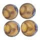 Lot de 4 assiettes plates à poisson céramique marron Digoin Sarreguemines