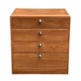 Vintage chest of drawers in solid raw wood from 1950