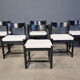 Vintage black wooden dining chairs, 1970s