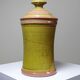 Decorative spice box in vintage two-tone glazed stoneware, handmade and signed.