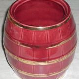 Cache-pot en céramique rouge et or vintage