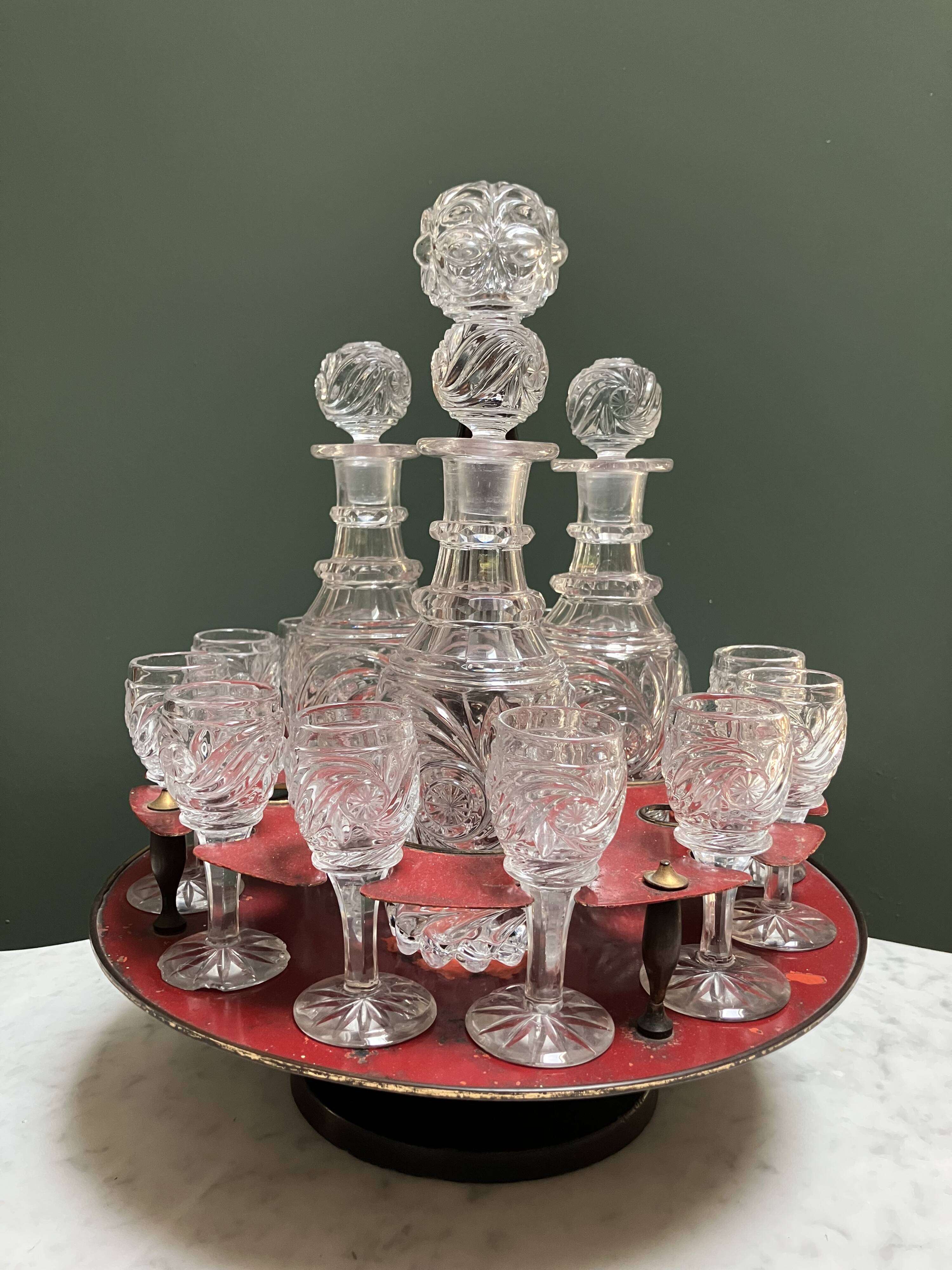 Carousel liqueur service - late 19th century