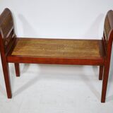 Empire wickerwork bench Antique style wickerwork walnut bench