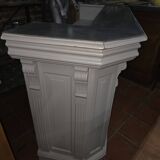 Bar / coffee counter in white patinated fir and zinc top