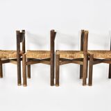 Set of 4 Meribel Chairs by Charlotte Perriand for Steph Simon, 1950s