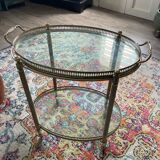 Table de salon verre et meral