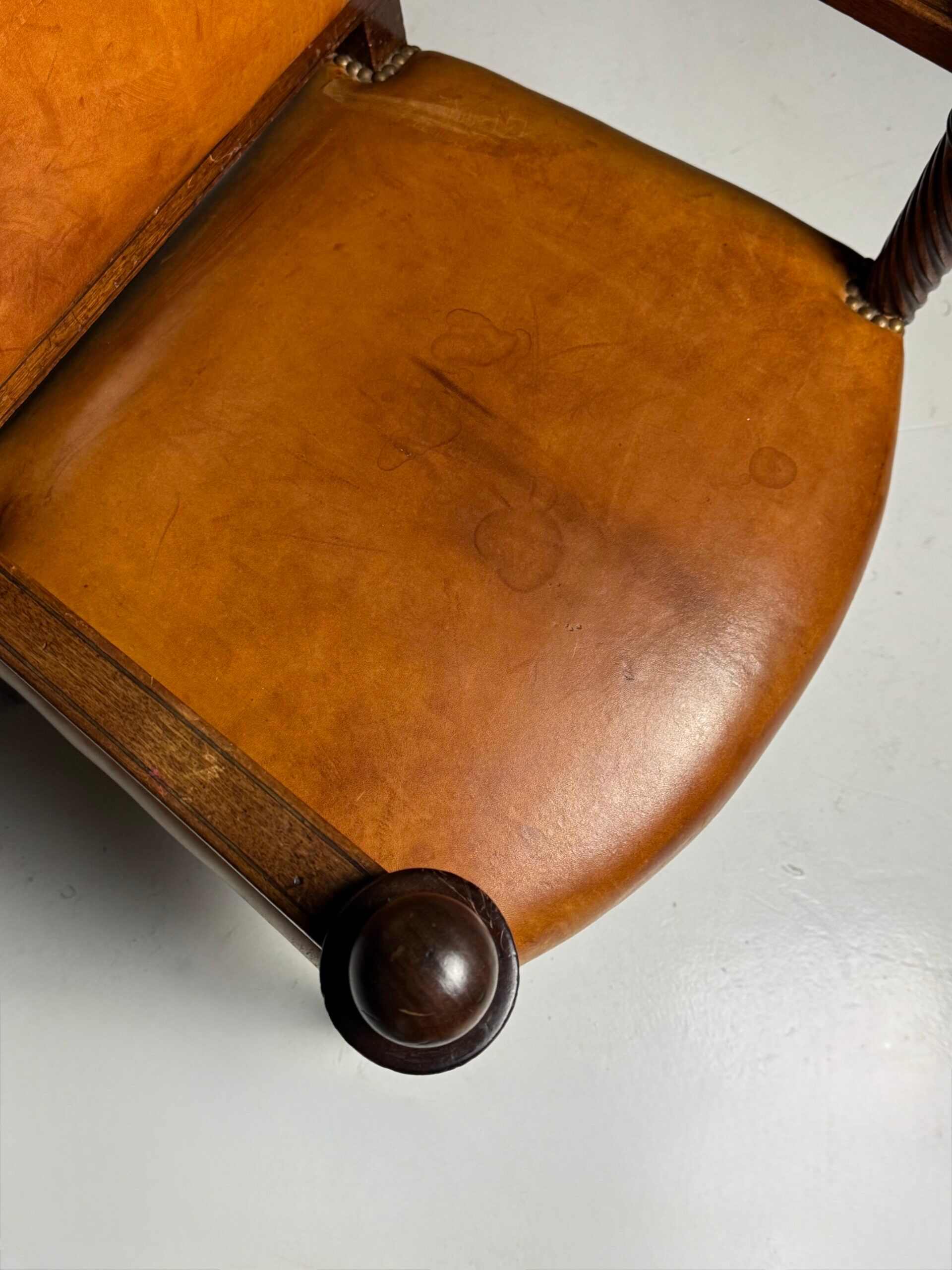 French armchair 19th century leather