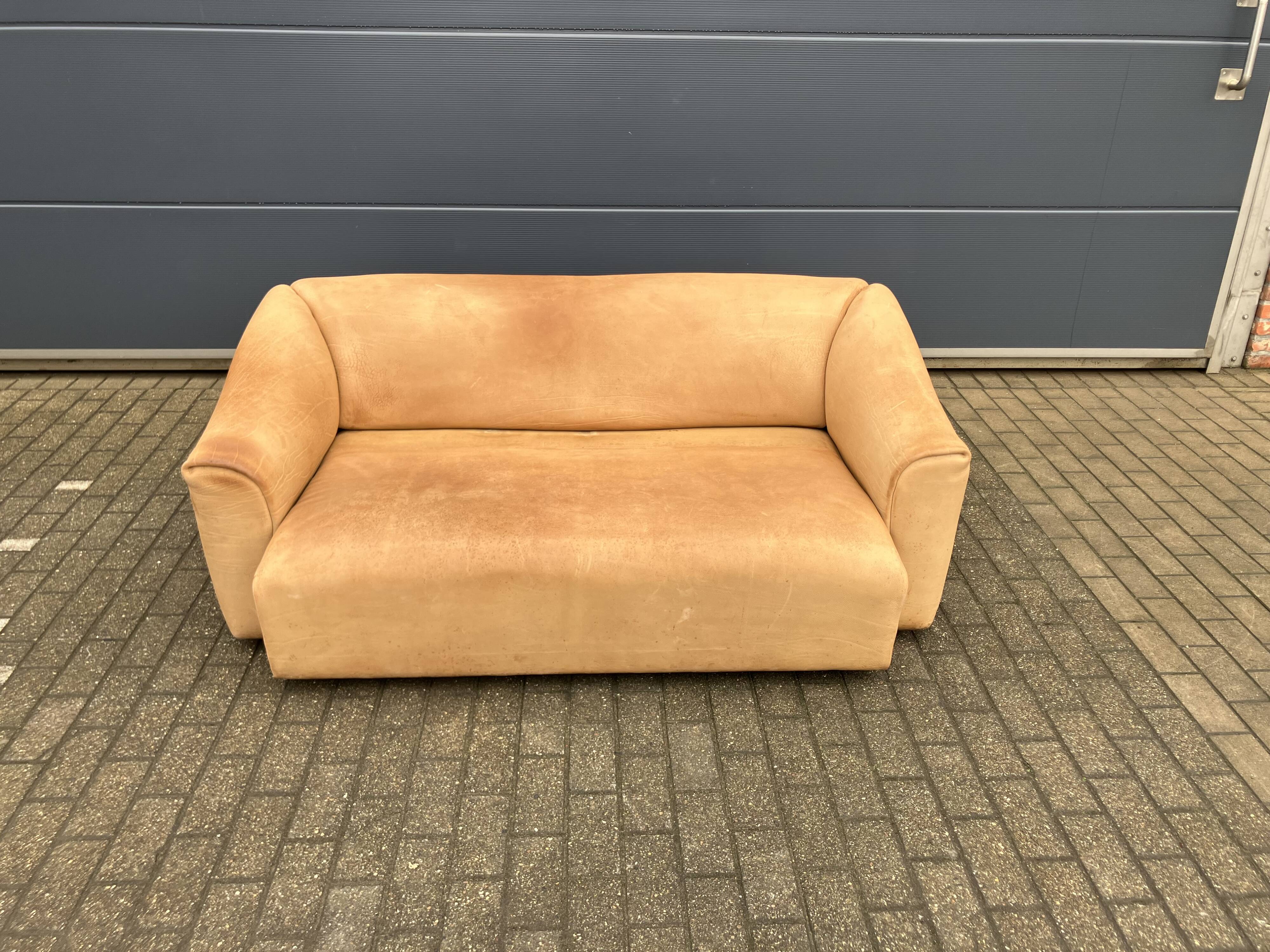 De Sede Ds-47 driezit, Cognac 5mm NECK Buffel leder topstaat