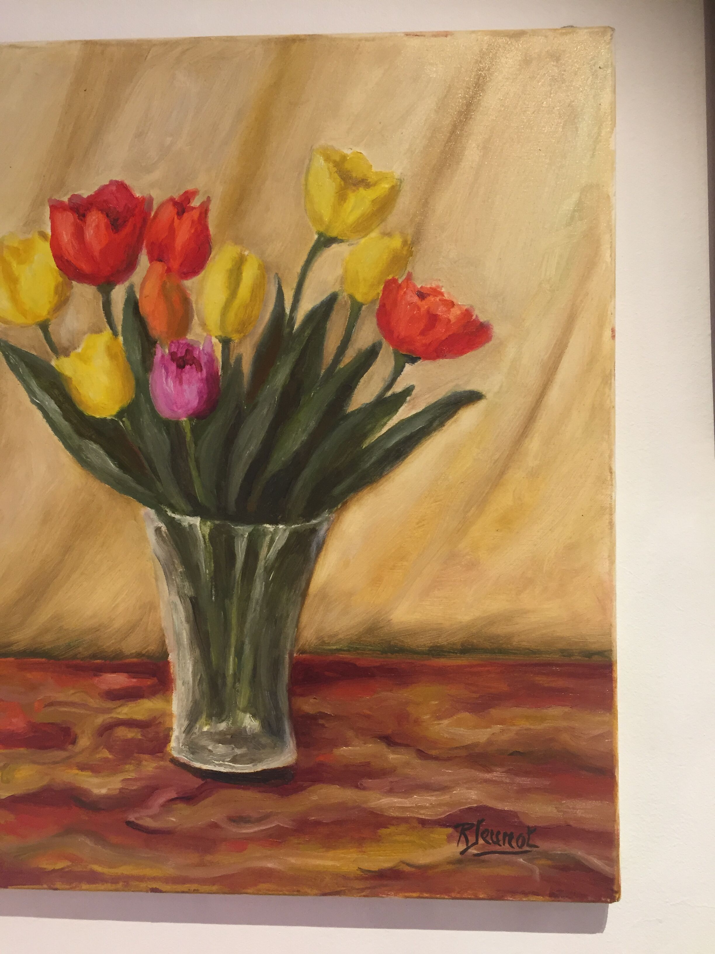 Canvas bouquet of tulips R.Jeunot