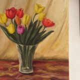 Canvas bouquet of tulips R.Jeunot
