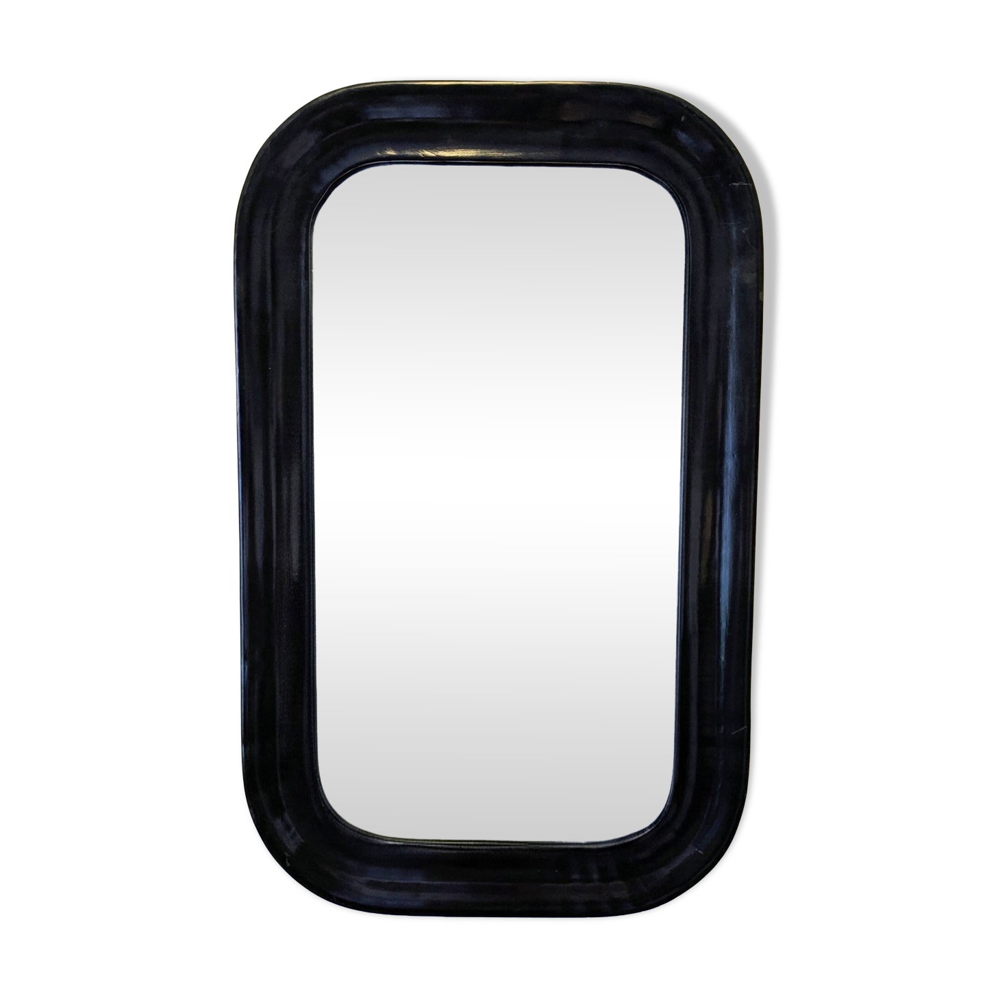 Miroir vintage noir aux angles arrondis