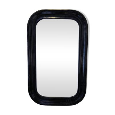 Miroir vintage noir aux angles arrondis