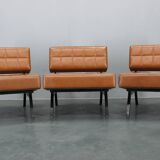 1970s Brevetti IPE Set Of Three RARE Convertible Lounge Chairs, Italy