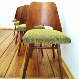 Ensemble de quatre chaises O. Haerdtl, Ton, Holesov, Tchécoslovaquie, les années 60