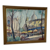 Mid Century Swedish Oil on Panel – “Lakerstationen” by L. Knut Norman