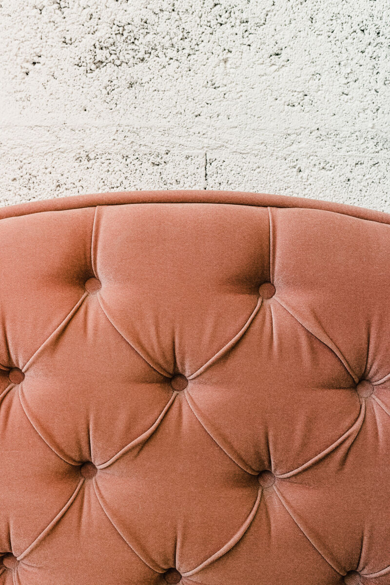 Pink velvet headboard "gorse"