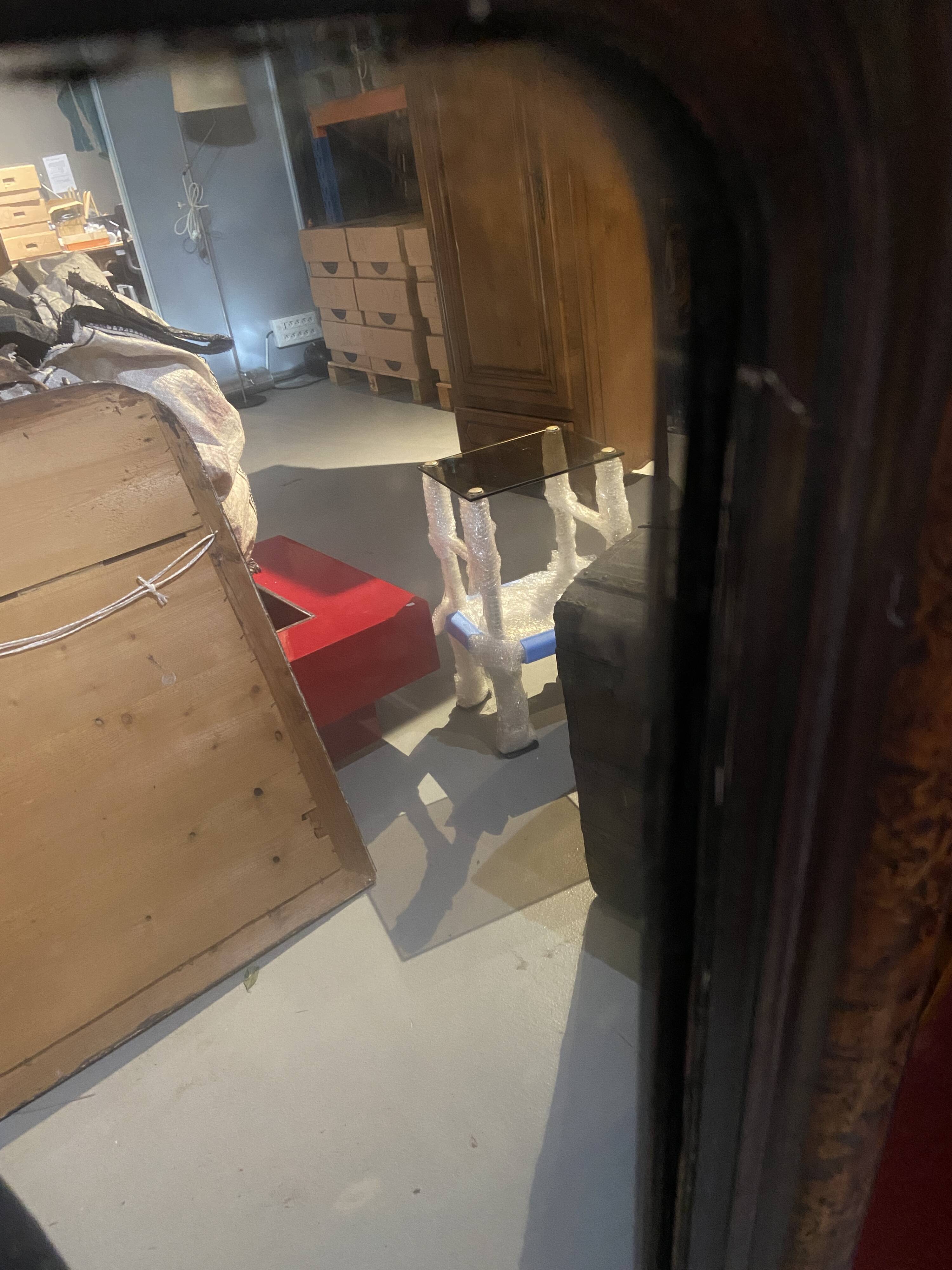 Mirror with wooden frame