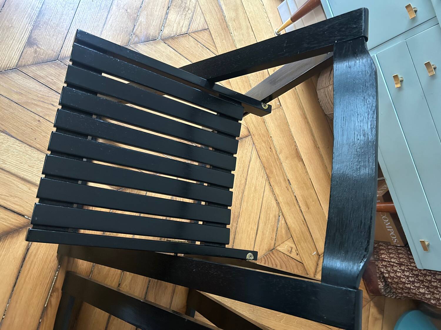 Set of 2 folding chairs in the style of Aldo Jacober.